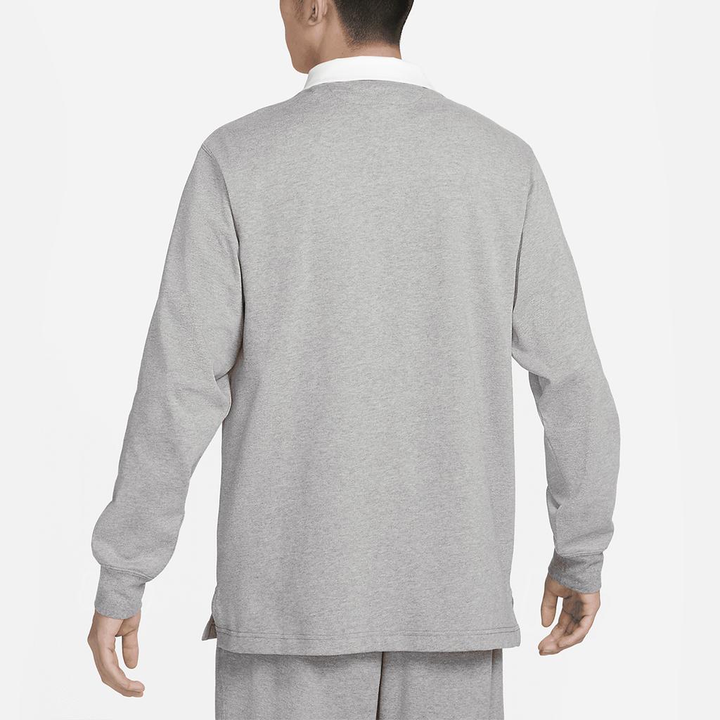 Nike Sportswear Trend Embroidered Logo Half-Zip Long Sleeve Polo Shirt Men Tops Carbon-Heather DX6754-091