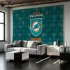 Benutzerdefiniertes Namensschild Miami Dolphins Bedruckter Wandteppich – Wandbehang für Schlafzimmer, Studentenwohnheime und Heimdekoration