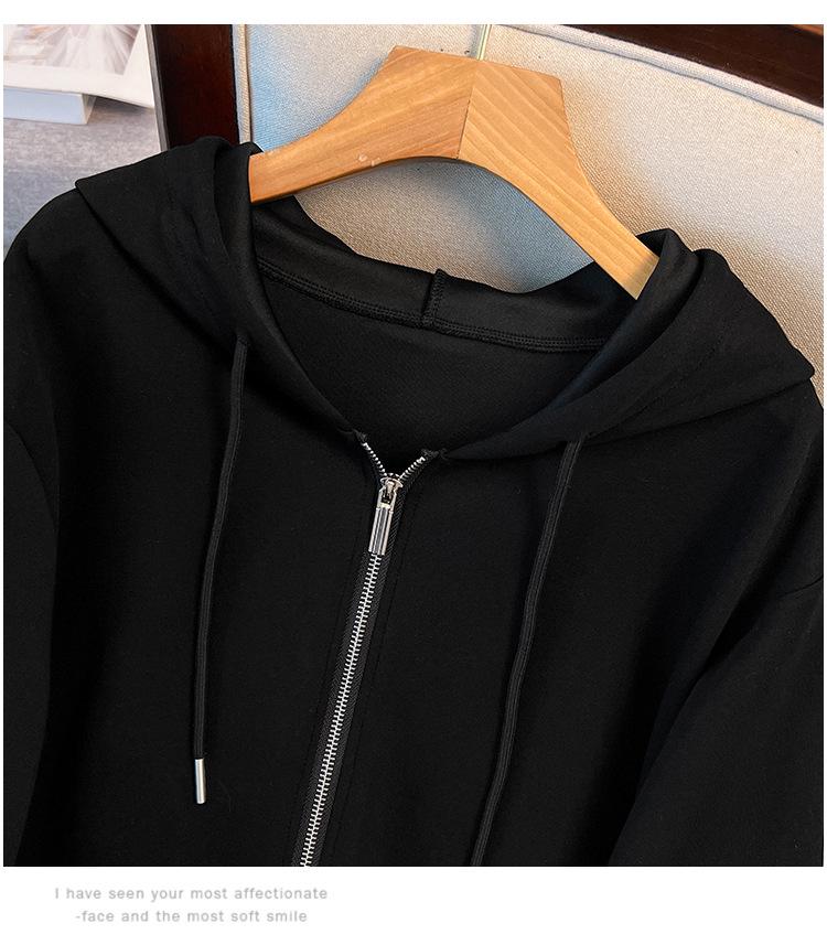 Plus Size Women's Fashionable Hoodie Cardigan, Super Loose Fit, Bust Sizes 150-170