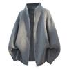 Mens Loose Fit Half Turtleneck Knit Cardigan Sweater Casual Streetwear Winter Basic Solid Color