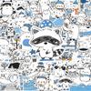 55 Japanese-Style Blue & White Animal Stickers - Waterproof & Decorative for Cups, Notebooks, Planners