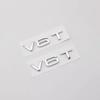 3d ABS Chrome Black V6T Logo Number Letters Car Fender V6 T Emblem Badge Decal For  Audi A6 C7 A4 4 S4 V6T Sticker Accessories