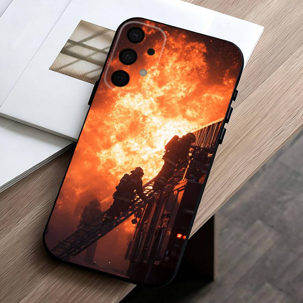 Fire Disaster Firefighter Phone Case For Samsung Galaxy A73,A72,A71,A70,A53,A52,A51,Others Soft Black Cover