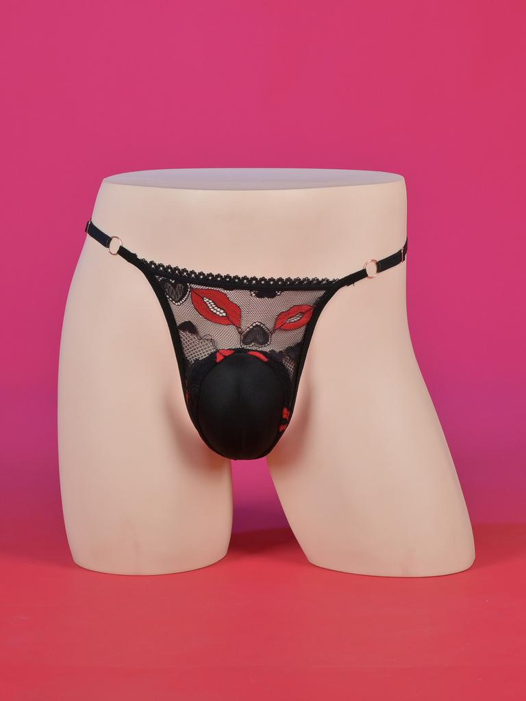 Crossdressing Hiding Gaff Penis Panties Mtf Underwear Lace Kiss Lip Embroidery Sissy Lingerie Transgender Tucking Shaping Thong