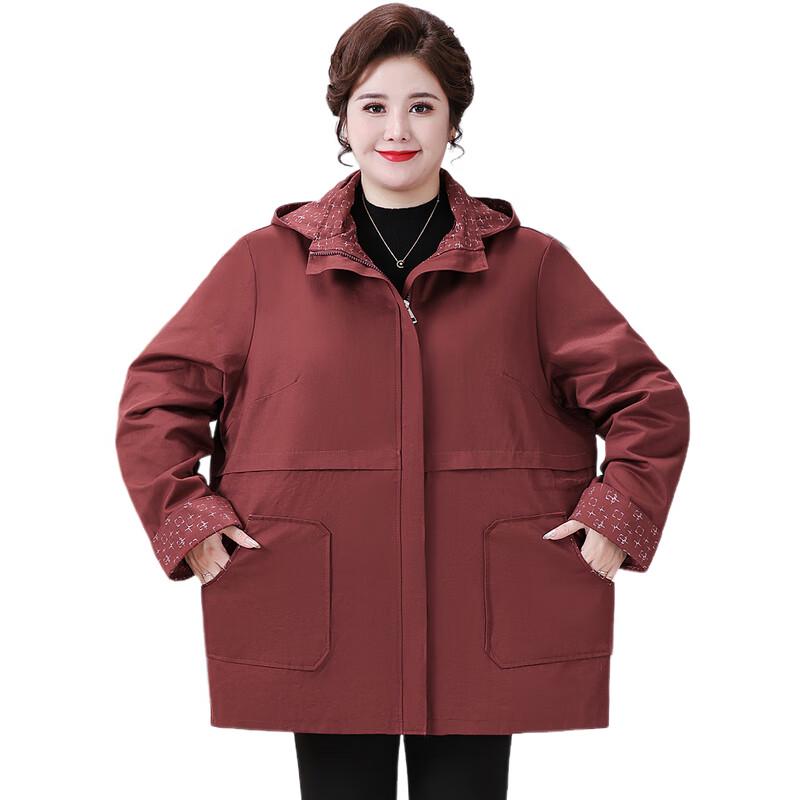 Middle-Aged Women's Fashion Plus Size Hooded Jacket