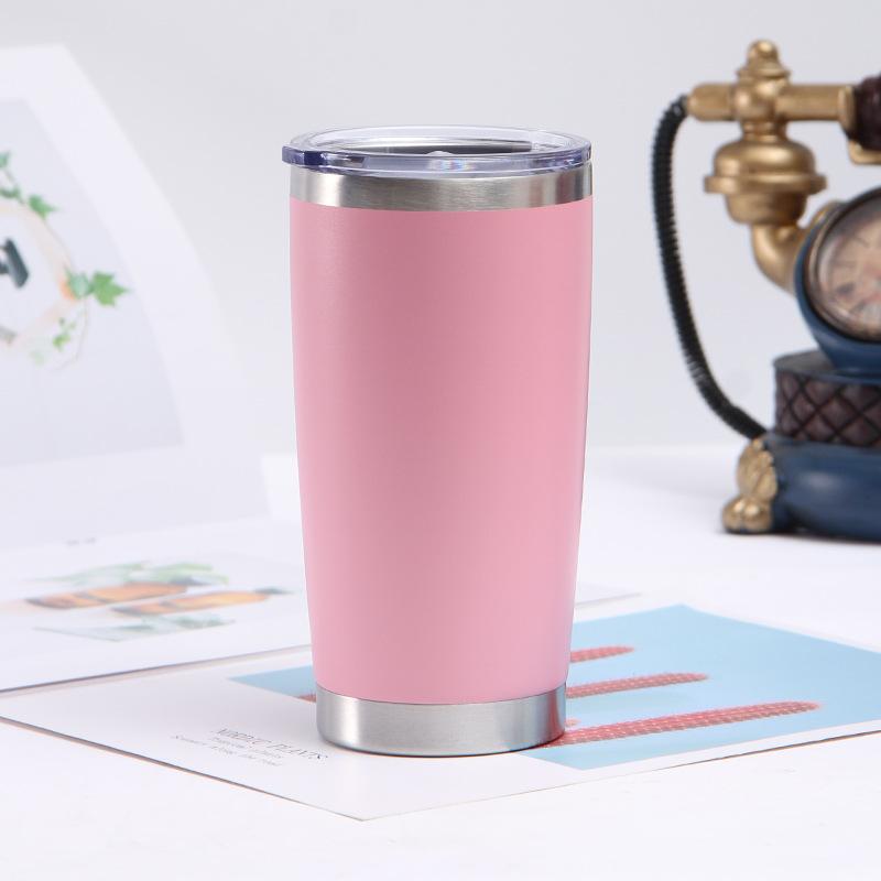 Stainless Steel Car Mug Double-layer Vacuum Ice Mug Car Portable Thermal Insulation Cold Beer Mug.