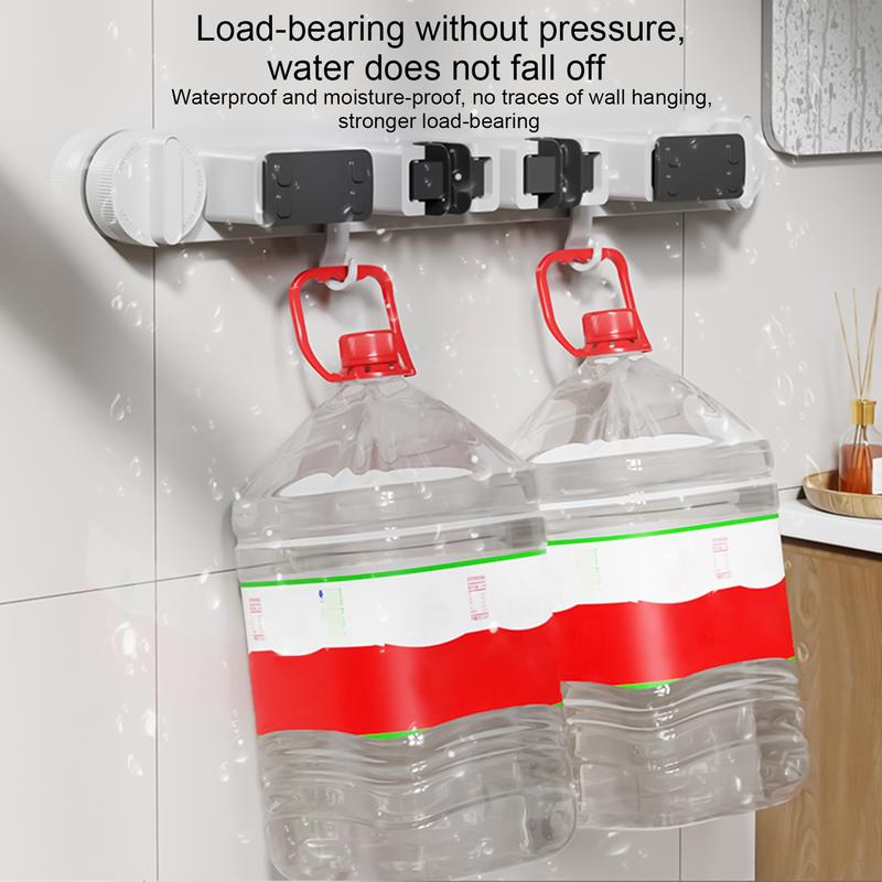 Suction Cup Mop and Broom Holder No Drilling Wall Mounted Mop Broom Hanger Kitchen Bathroom Organizer Cleaning Tool Storage Rack