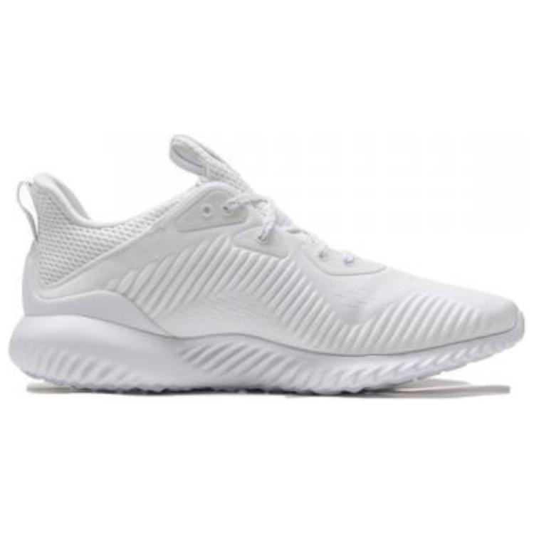 Adidas Alphabounce Ek Solid Color Lace-Up Breathable Fabric Leather Non-Slip Wear-Resistant Low-Top Casual Running Shoes Unisex Sneakers White GW4223