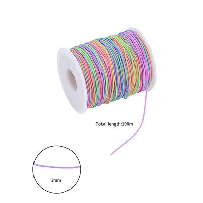 A20F-Elastic Cord, Beading Cords Threads, Rainbow Color Stretch String Cord, Fabric Crafting String For Bracelet,Craft Making