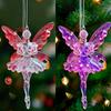 Sparkling 2d Acrylic Pendants Ballerina Simulation Christmas Tree Hangings Car Rearview Mirror Charm Decoration Ornaments