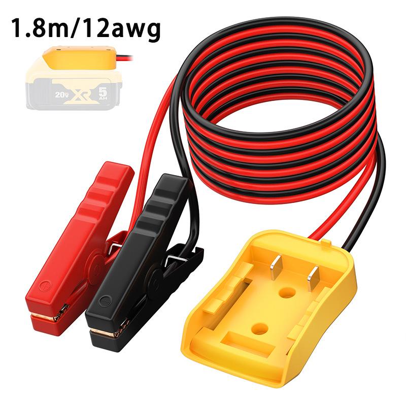 Starthilfe für Dewalt/Makita/Ryobi/Milwaukee/ 18/20V Batterie Autobatterie-Zündgerät Notstrom für das Auto Starthilfekabel 12AWG Kabel