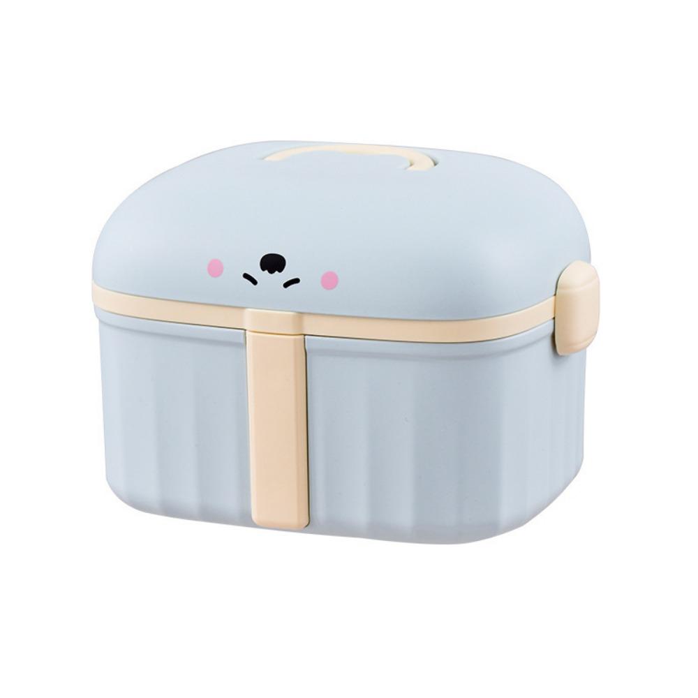 

Многоярусная пластиковая шкатулка для украшений, мультяшный складной держатель для резинок для волос, милый контейнер для хранения таблеток, головные уборы синий