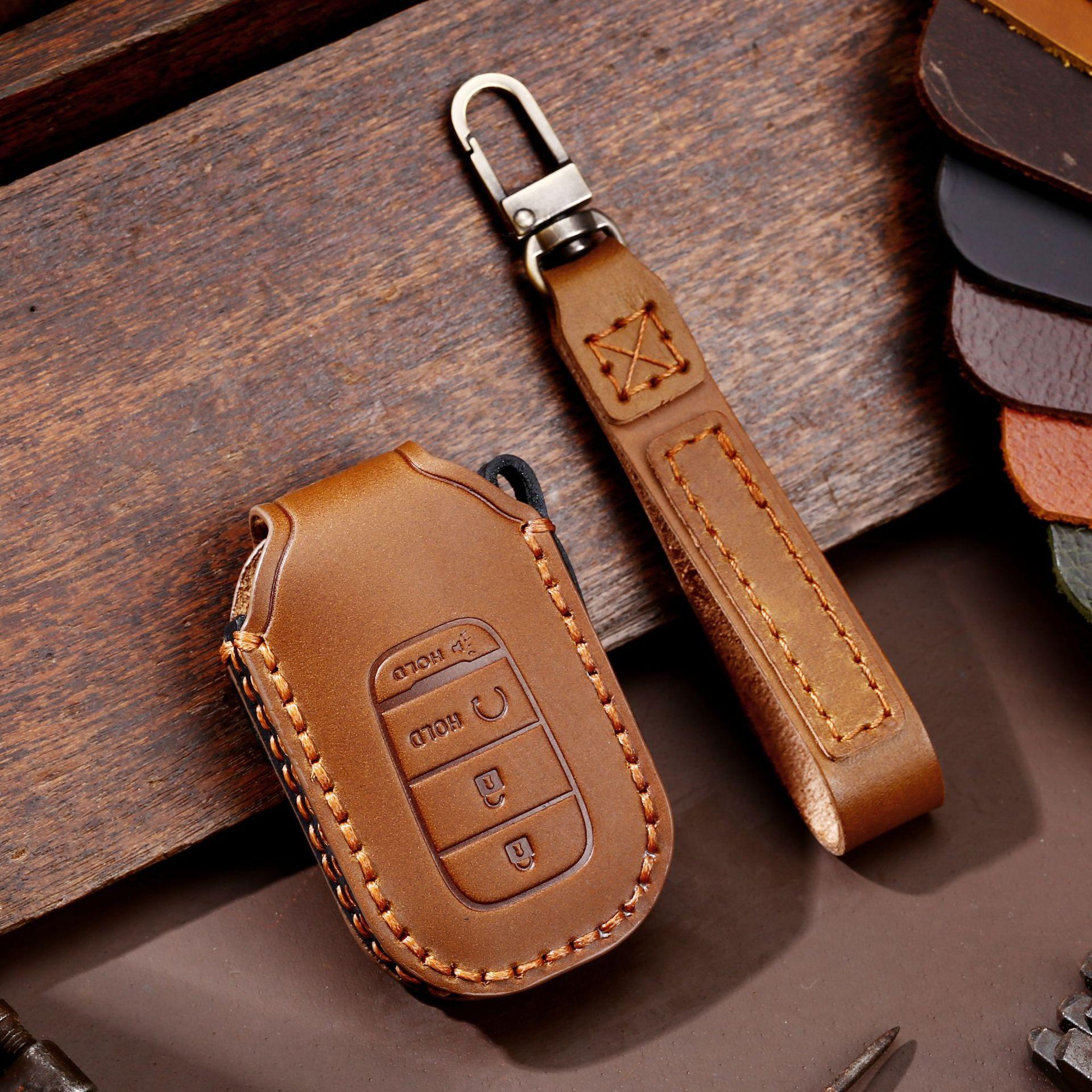 

Leather Car Key Case Cover Shell For Honda Civic 11Th Gen Accord Vezel Freed Pilot Zrv Ens1 Hrv Crv Accessories