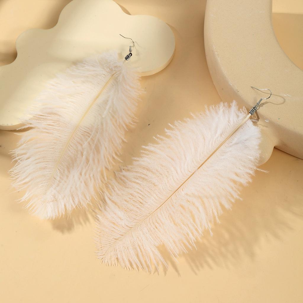 Ethnic Style Long Feather Earrings, Travel Photo Accessories, Stage Catwalk Performance Feather Accessories