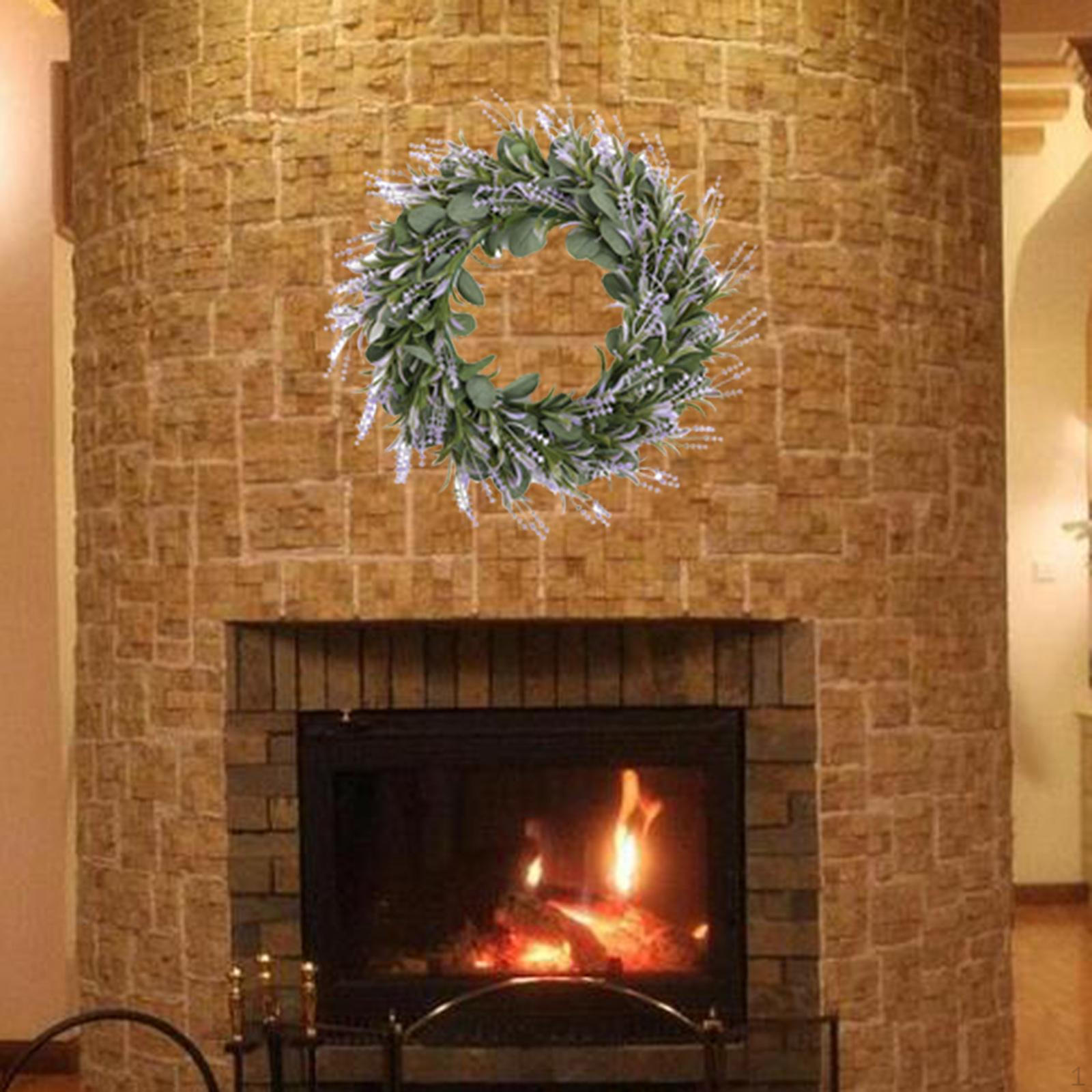 Large Lavender Wreath Artificial Leaves Flower Garland Door Wall Hanging Farmhouse Purple