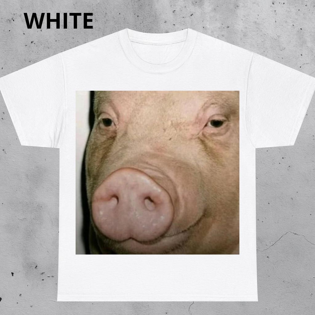 Funny Pig Meme T-Shirt Dank Animal Lover Shirt Summer Men's and Women's Loose and Breathable T-shirt Top