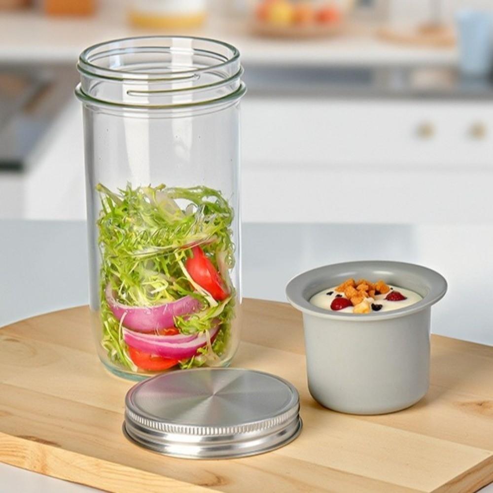 Wide Mouth Salad Glass Jars 16/24 Oz Salad Container Breakfast Container Jam Jar  Weekly Meal Prep