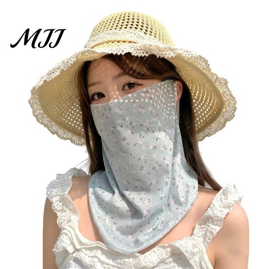 Full Coverage Neck Gaiter Women Face Sun Protection Mask, Cotton Dot Print UV Summer Shield Mask Cover, Foldable Scarf for Driving Cycling Camping