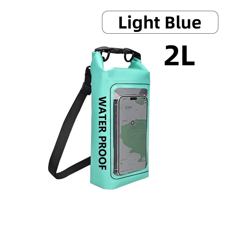2L/5L Dry Bag Touch Screen Swimming Waterproof PVC Bag Rafting Floating Shoulder Outdoor Sports Bags Surfboard Kayak Storage Bag