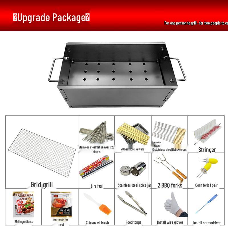 Portable One-Person Charcoal Grill: Outdoor/Indoor BBQ Skewer Stove