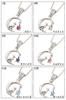 [ALIVE] Crescent Moon and Cat Birthstone Necklace, Sterling Silver 925, Cubic Zirconia, Natural Stone, Cat, Moon, Birthstone, Cute and Stylish,