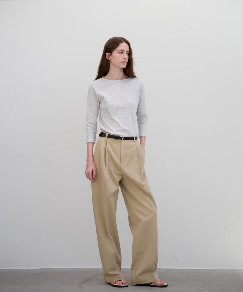 BUT'TON Classic Twotuck Pants (Beige)