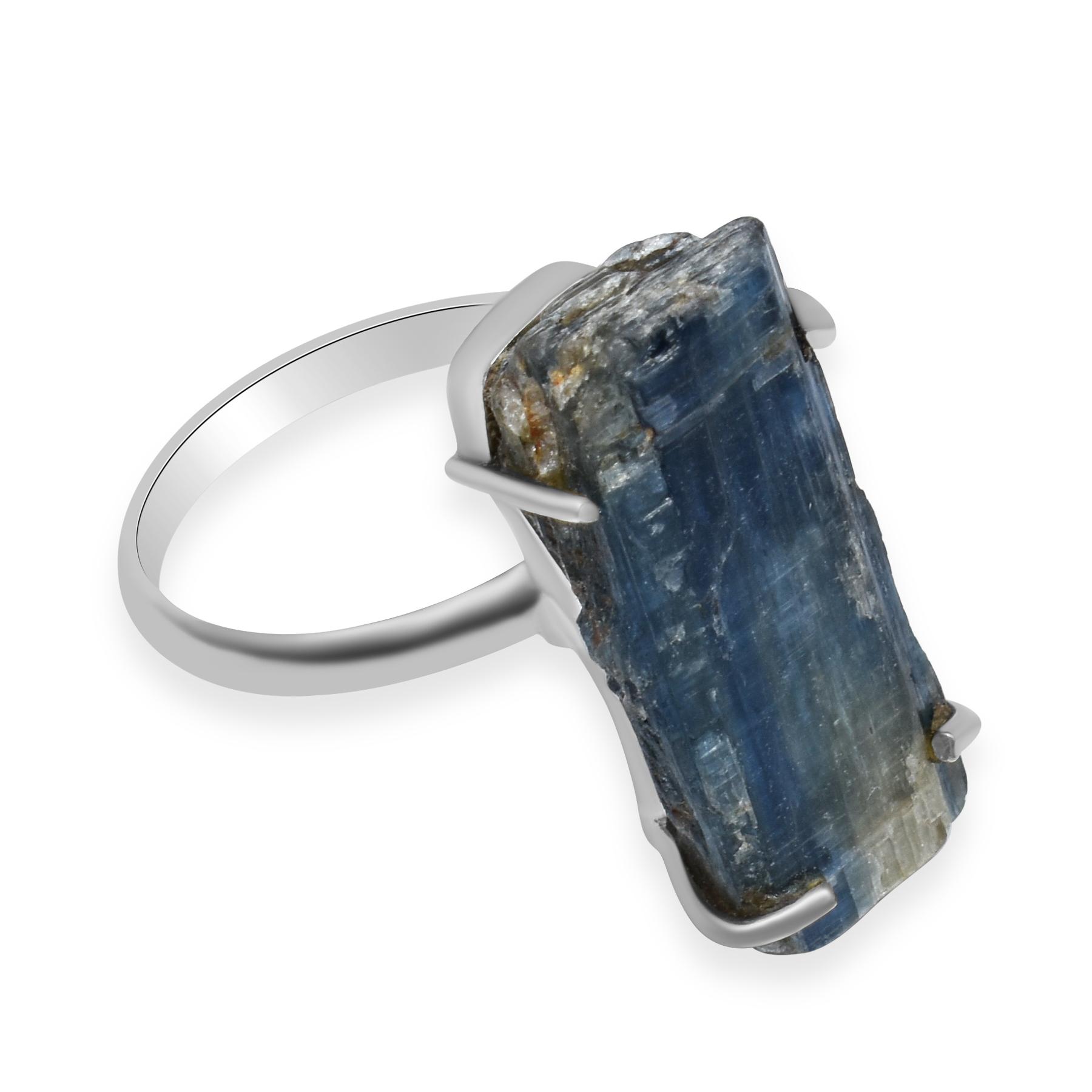 

Крошечные кольца ручной работы из натурального кианита из стерлингового серебра 925 пробы для женщин и девочек