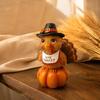 Holiday Gift for Friends And Family Resin Turkey Pumpkin Ornament Thanksgiving, Autumn Harvest Festive Tabletop Cute Statue Figurine with Retro