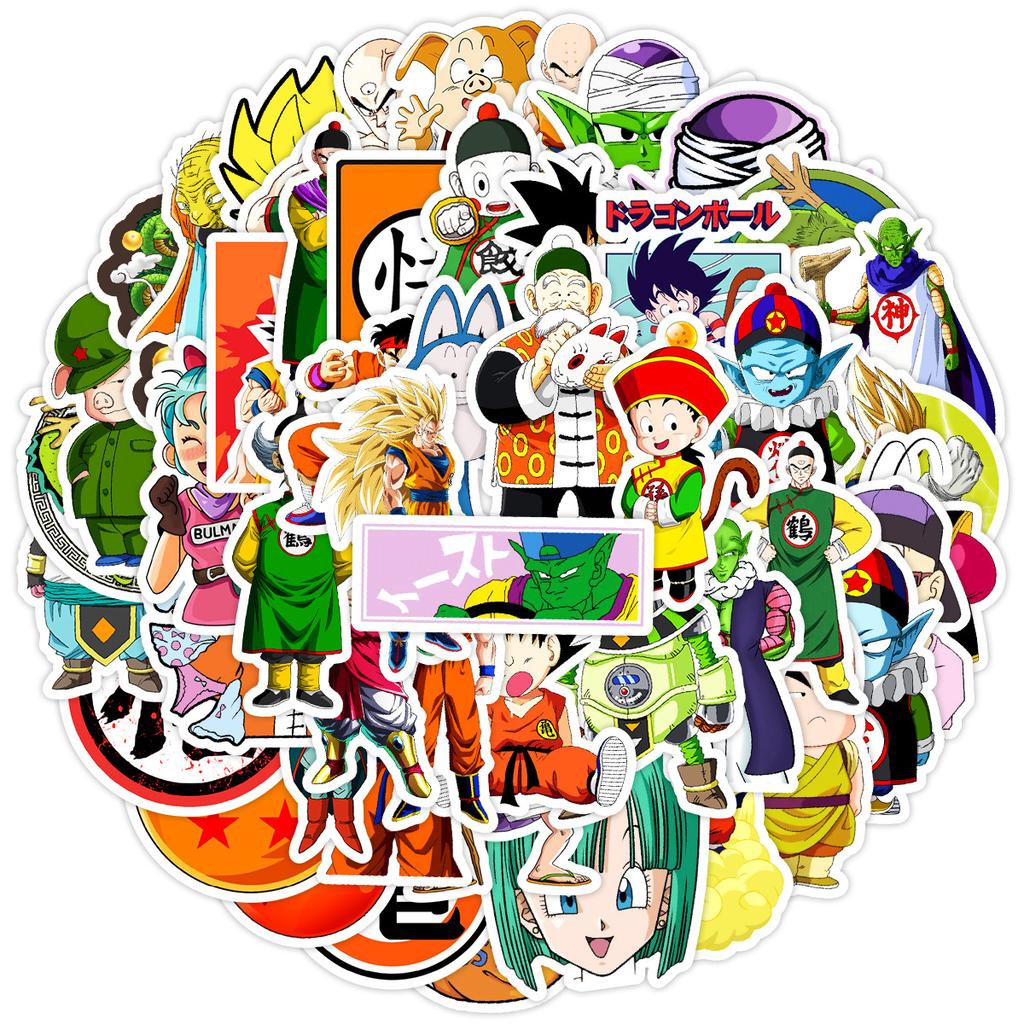 50 Japanese Comic Dragon Ball Graffiti Stickers Car Suitcase Mobile Phone Water Cup Decoration Stickers Waterproof Animation Stickers