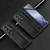 Pen Tray Stylus Phone Case for Samsung Z Fold 6 PC Shell with Slot Mobile Hinge Guard Cover Spring Protection & Integrated Kickstand Full-Body