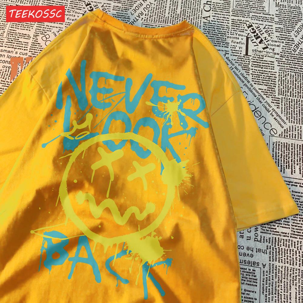 Never Look Back Printing T Shirts Machine Washable Cool Tees For Women Casual Sporty Tops Comfortable Cartoon Short Sleeve