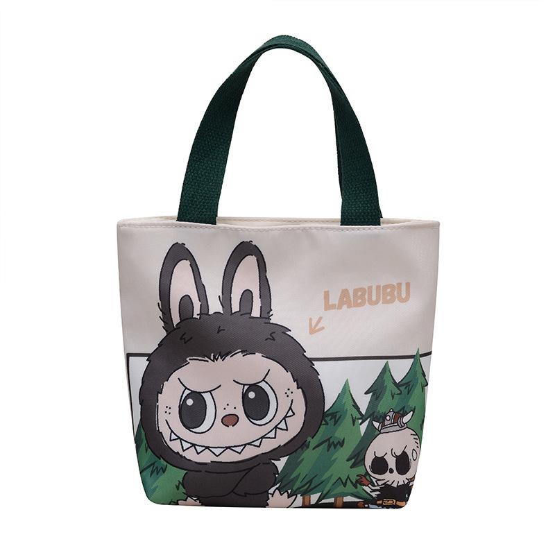 Lerret Enkeltromsveske Barn Tegneserie Firkantet Veske Håndholdt Og