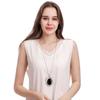 Popular Geometric Resin Pendant Long Women'S Metal Necklace Sweater Chain