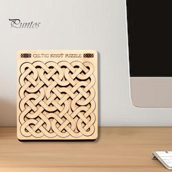 

Wooden Celtic Knot Puzzle Board Brain Teaser Solid Wood Knot Jigsaw Puzzle Game Kids Teens Adults Educational Toy