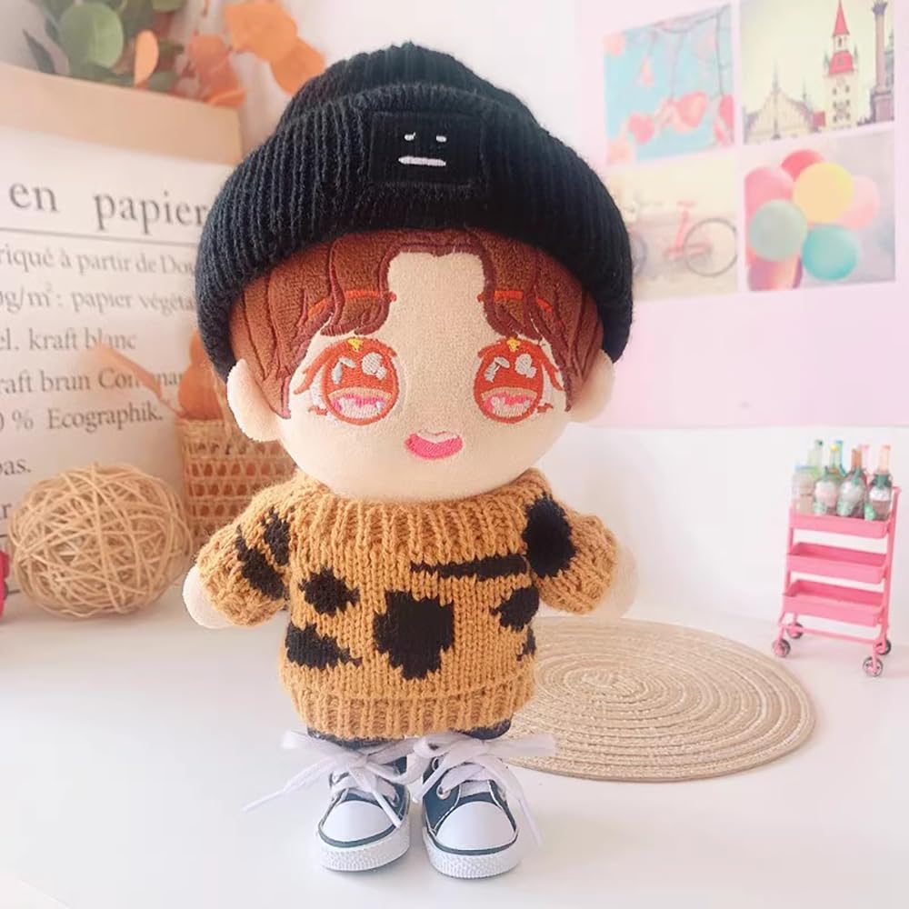 niannyyhouse Doll Clothing Set 20cm Includes Hat Sweater Shorts Plush Toy Cotton Outfit