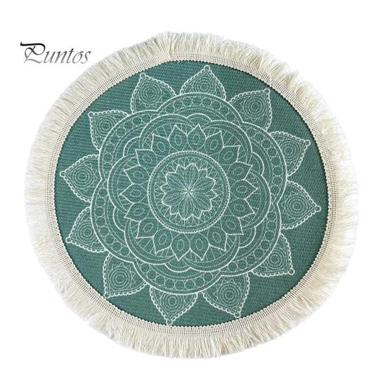 Descanso de Panela Antiderrapante para Cozinha, Jogo Americano Tecido de Algodão Estilo Boho, Jogo Americano de Mesa com Franjas de Borla para Pratos de Jantar, Jogo Americano Lavável a Quente, Suporte de Panela Resistente para Pratos Quentes,