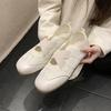 New Chinese-style Little White Shoes Women's 2025 Autumn New Flat-bottomed Cross-elastic Band Casual Sports Ballet Mary Jane Shoes