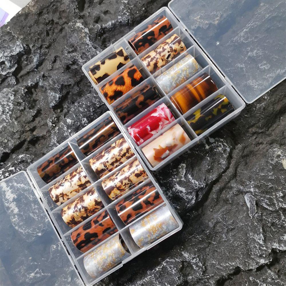 Winter Starry Sky Autumn Leopard Stickers Nail Foil Tortoiseshell Amber