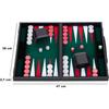Backgammon de luxe 47 cm x 38 cm x 2,7 cm pro. et loisirs (vert/rouge/blanc)