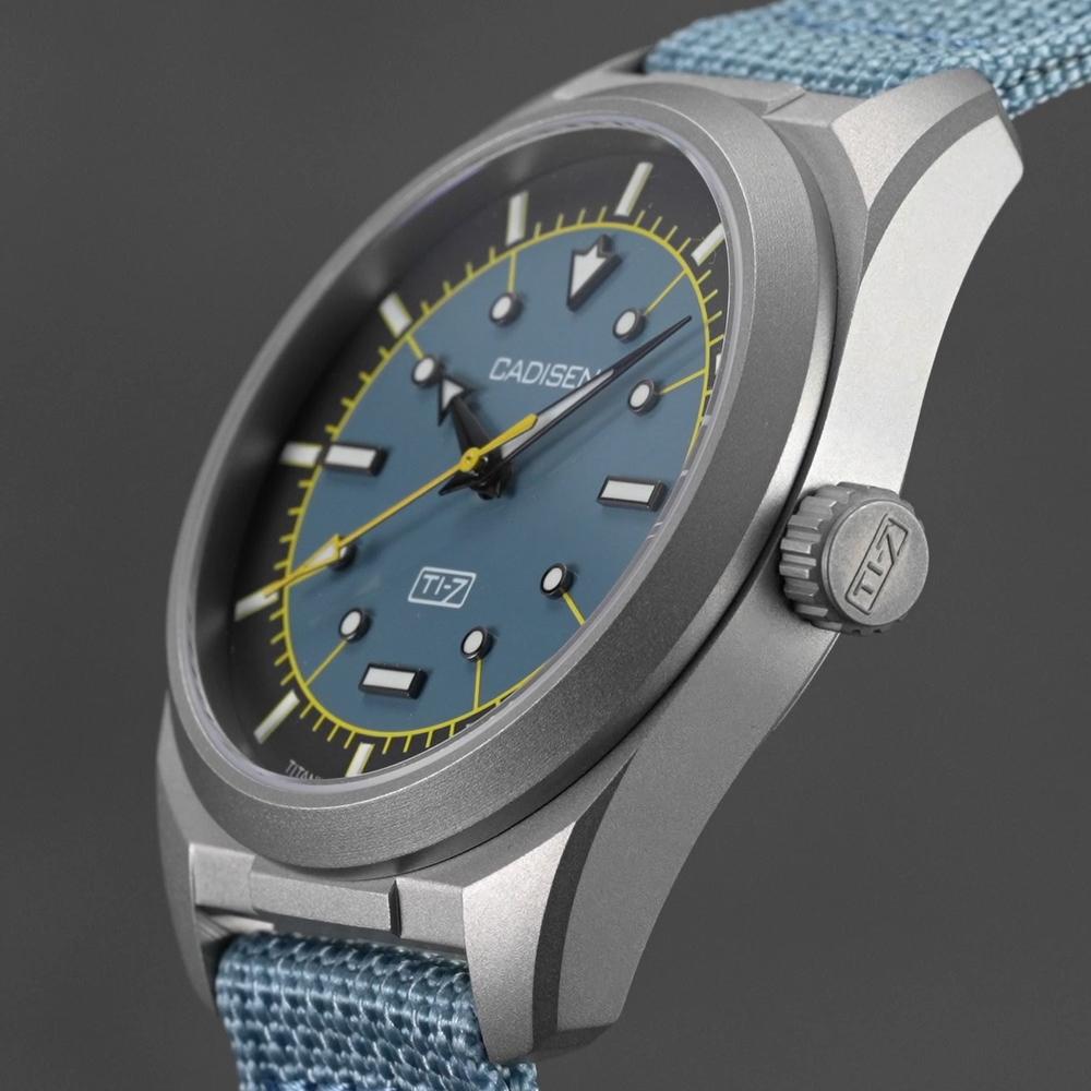 CADISEN TI-7 Autodyne Titanium Steel Automatic Mechanical Canvas Wristwatch Japan MIYOTA 8215 100M Waterproof Gift Man Watches