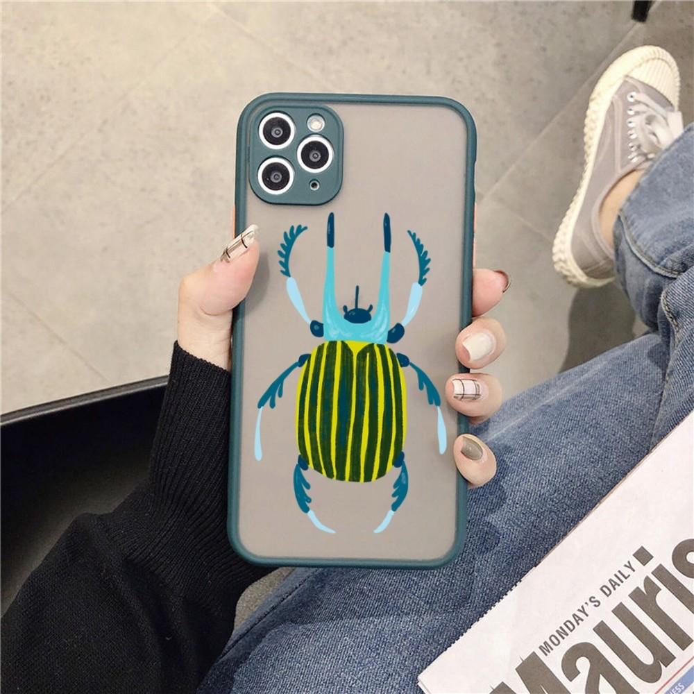 Bug Beetles Insects Phone Case for iPhone 14 11 12 13 Mini Pro Max 8 7 Plus X XR XS MAX Translucent Matte Cover