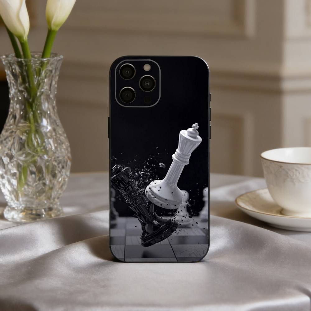 

Cool C-Chess A-Art Phone Case For iPhone 17,16,15,14,13,12,11 Plus,Pro Max,XS,Soft Silicone Black Cover iPhone11PROMAX