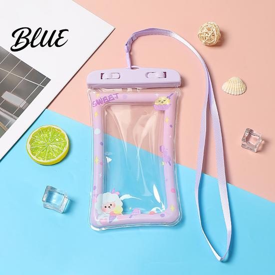 Waterproof Storage Pouch for Valuables Cute Phone with Floating Airbag And Lanyard Clear PVC Cellphone Dry Bag Swimming Beach Snorkeling Holder Pool,
