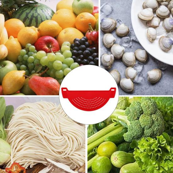 Abtropfgestell aus Silikon für Töpfe, Pfannen, Schüsseln, wiederverwendbar, Universalfilter, Pasta, Spaghetti, Hackfleisch, Fett, Gemüse, unverzichtbar für die Küche
