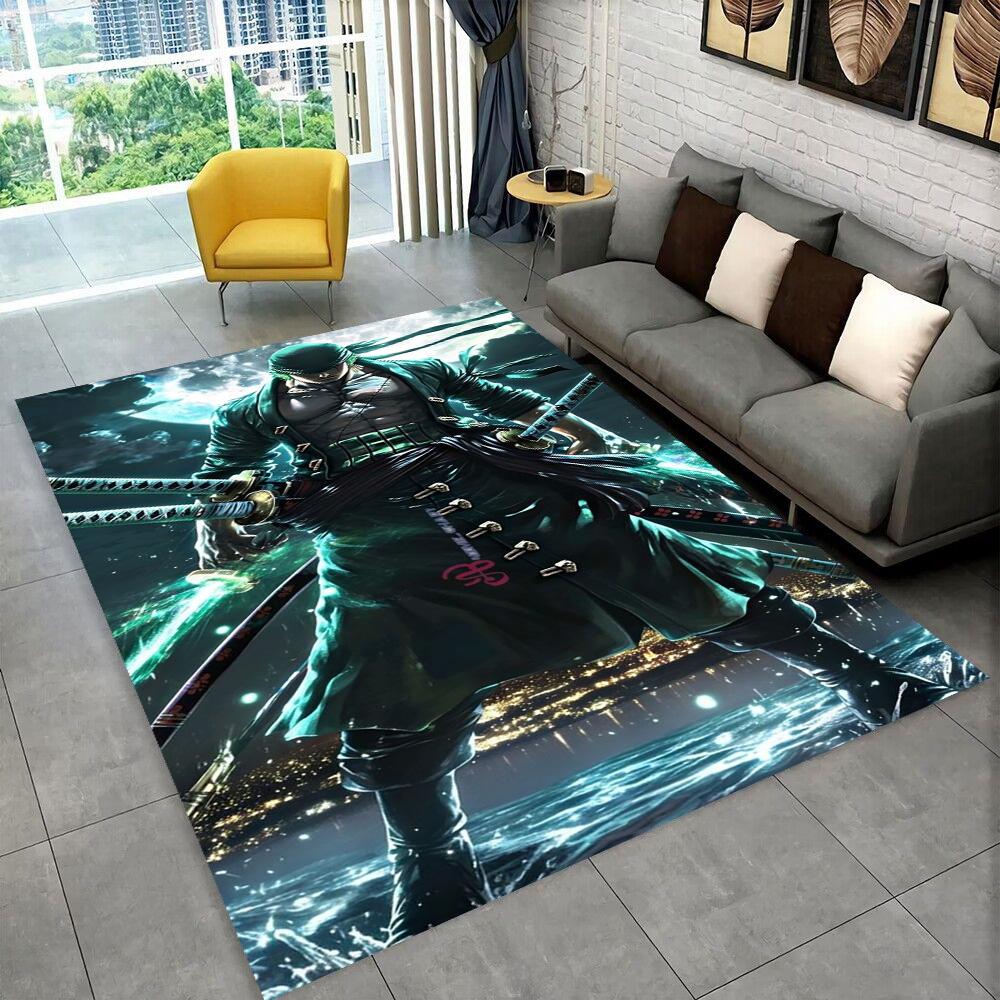 One P-Piece Cartoon Anime Carpet Rug for Playroom Bedroom Living Room Sofa Home Decor,kids Game Area Rug Non-slip Floor Mat