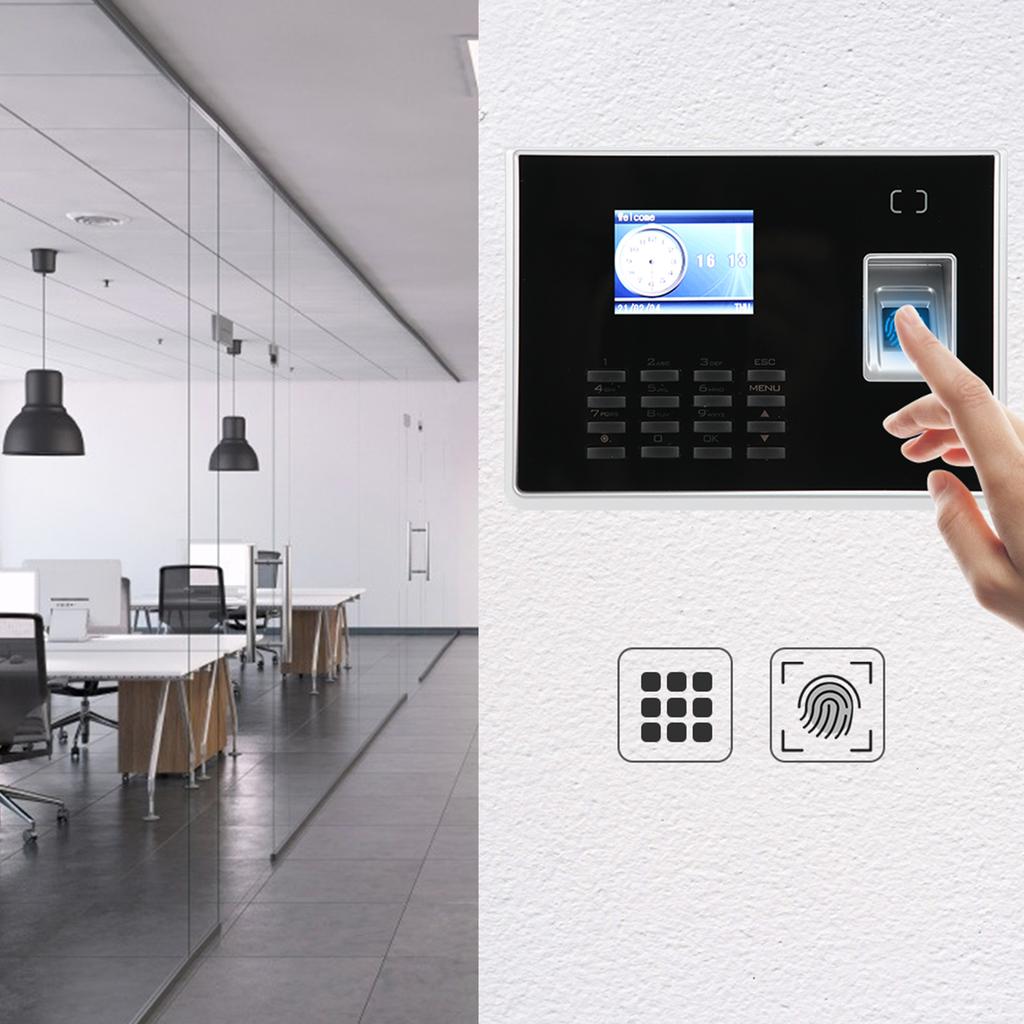 Fingerprint Password Attendance Machine 2.4in TFT Color Screen Employee Checkingin Recorder