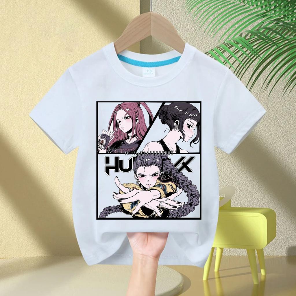 Baby Girl Clothes Crew Neck Cartoon Girls Boys Tee Kids Rumi T-shirt KPop Demon Hunters Print Fashion Casual Tops Casual