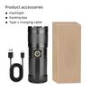 Super Bright Led Double Head Flashlight Waterproof Rechargeable Zoomable Torch Work Light Spotlight Floodling Lantern