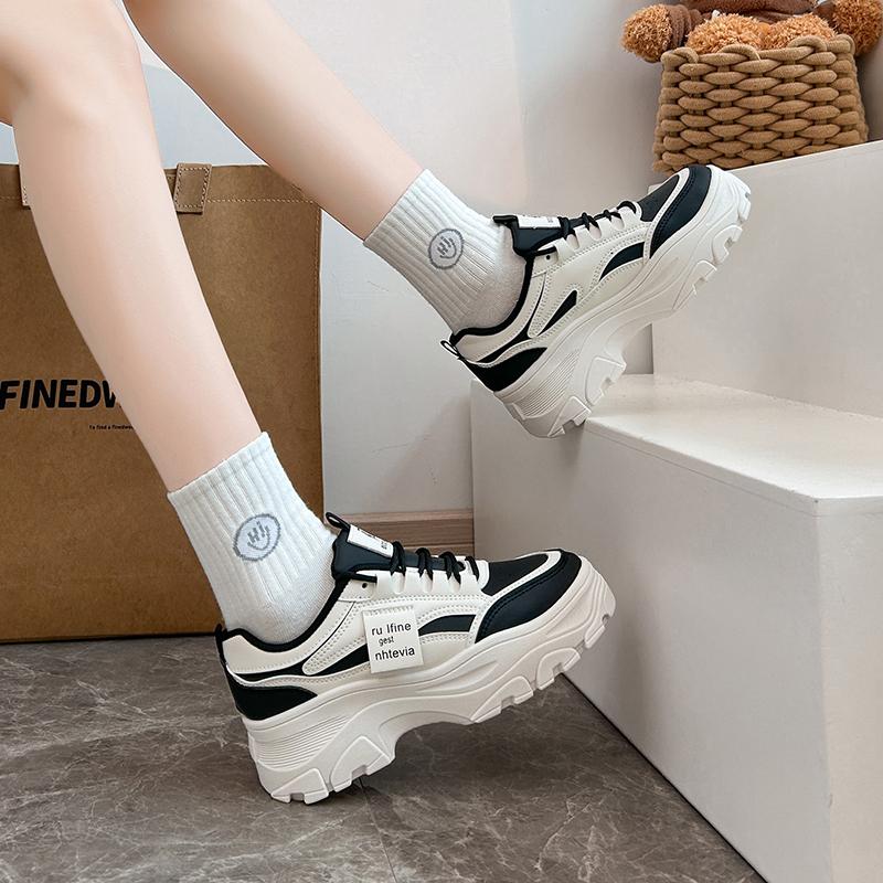 Fashion Women's Inner Height Increase Spring and Autumn Color Matching Sports Running Shoes Vulcanized Women Shoes