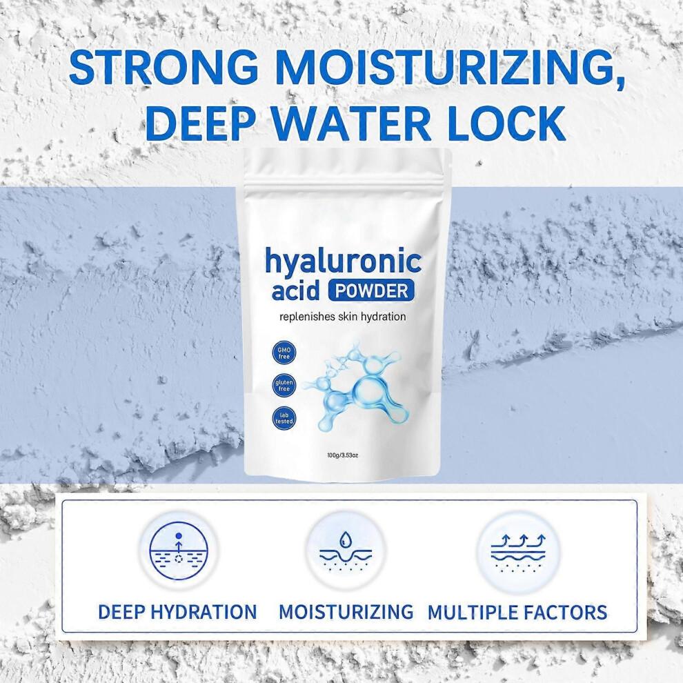 Micro Ingredients Kyselina hyaluronová Sérum Prášek 100g Nízká molekulární hmotnost Hydratace pleti a Podpora vlhkosti Doplňky stravy Veganský Rozpustný ve vodě